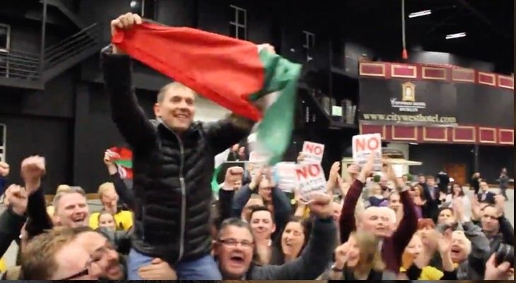 Irish MP celebrates win by raising Palestinian flag